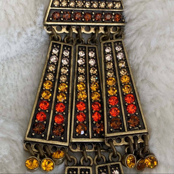 Sequin Brand Long Art Deco Rhinestone Necklace - Picture 6 of 13